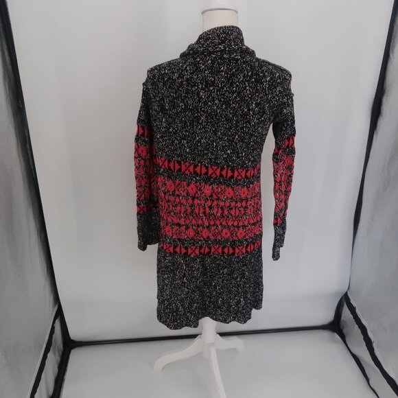 Express Black White Pink Marled Long Duster Style Sweater Size Small - Picture 6 of 8